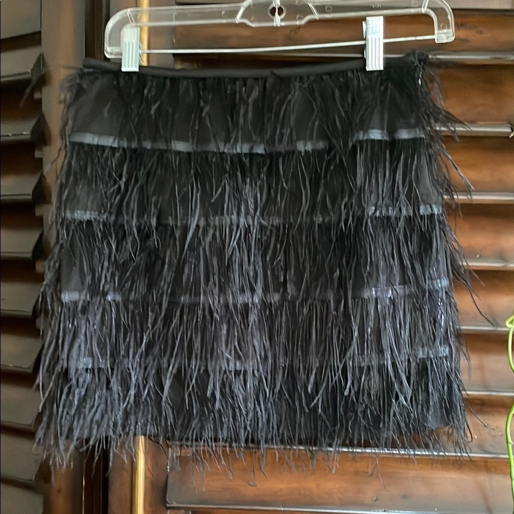 Lucy Paris Black Feather Mini Skirt NWT XS - Picture 4 of 7